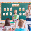 WATINC 97pcs Classroom Jobs Bulletin Board Set Groovy Orange Style