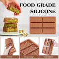 KASHME Chocolate Bar Mold Silicone Deep Large 1 Inch Brown 1 Pc
