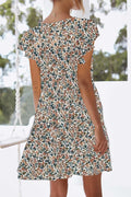 nclook Womens Summer Casual V Neck Mini Dress Ruffle Pockets Multicolour XL
