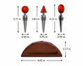 Lutong Wine Stopper Set 3pcs with Stand Wood Silver & Brown Entertainment