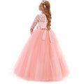 ABEHIK Flower Girls Lace Tulle Communion Dress Pink Size 2-3T