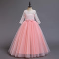 ABEHIK Flower Girls Lace Tulle Communion Dress Pink Size 2-3T