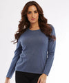 NILOUFO Women Long Sleeve Casual Tops Blouses Tunics Blue Size M