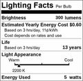 GoodBulb 5W E12 Clear Golden LED Chandelier Bulbs 2200K 300LM 6 Pack