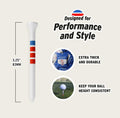 Wild Golf Wood Bamboo Golf Tees 3-1/4" Extra-Thick Red White Blue 50 Pack