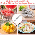 TAOTOP 2PCS Stainless Steel Watermelon Fork Slicer 2-in-1 Portable Silver