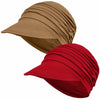 Wimnkuv Soft Bamboo Baseball Cap Women Chemo Hat Wine Red+Khaki One Size