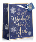 Fifth Ave Kraft Christmas Bags Large 12x10x5 Joy Pack of 12 Holiday Gift