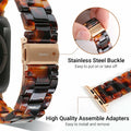 MAIRUI Resin Watch Band Compatible Apple Watch 38-41mm Series 1-9 Amber