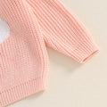 Adobabirl Baby Halloween Sweater Pumpkin Embroidery Knit Pullover Pink Size 6-9M
