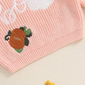Adobabirl Baby Halloween Sweater Pumpkin Embroidery Knit Pullover Pink Size 6-9M