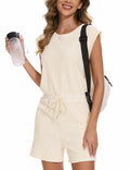 WUMU One Piece Outfit Beige Womens Romper Jumpsuit Size Small