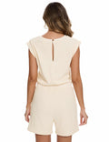 WUMU One Piece Outfit Beige Womens Romper Jumpsuit Size Small