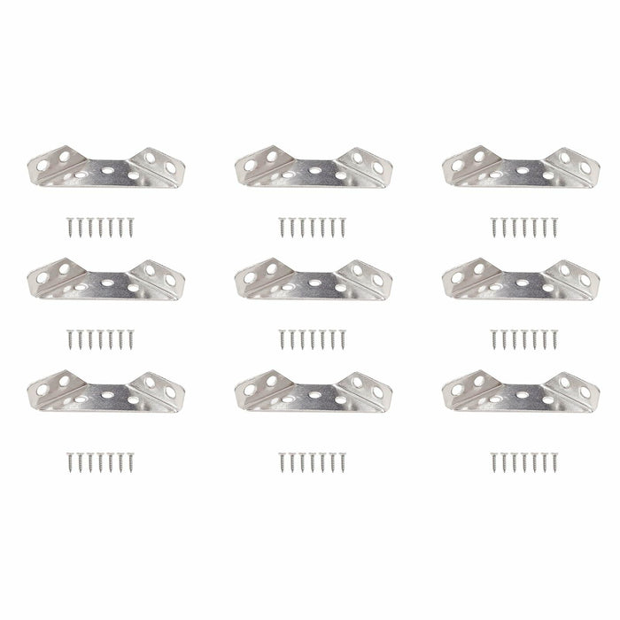 GWYAN 12 Pcs Stainless Steel Furniture Corner Connectors with Screws