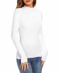 Urvicor Women's Long Sleeve Mock Neck Top Burgundy Size Small