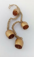 Siddhivinayak Overseas Iron Wrought Brass Finish Wall Hanging Bell Chime 4 Bells