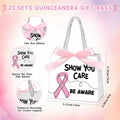 Weekgrat 25 Pack Breast Cancer Awareness Gift Bags Pink Ribbon 5.51x2.36x4.72in