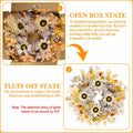 Chiyinbao 26" Realistic Fall Wreath with Lights Sunflower Leaves Yellow 26IN