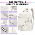 GLORIEROO Kids Backpack Girls 15.6" Laptop Compartment Beige White