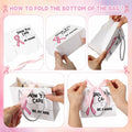 Weekgrat 25 Pack Breast Cancer Awareness Gift Bags Pink Ribbon 5.51x2.36x4.72in