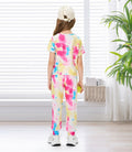 Hvididan Girls Tie Dye Twist Front Top & Sweatpants Set Rose Red Size 9-10Y