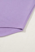 SHEWIN Women Oversized Button Up Sweatshirt Purple Size L