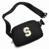 Gitus Personalized Fanny Pack Crossbody Bag for Girls Black Letter Patch