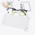 Eluckya 4PCS Microfiber Soft Eyeglass Sunglasses Pouch Drawstring White Grey