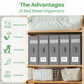 PARANTA Bed Sheet Organizers 10 Pack Foldable Linen Closet Grey 10pcs