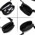 Gitus Personalized Fanny Pack Crossbody Bag for Girls Black Letter Patch