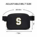 Gitus Personalized Fanny Pack Crossbody Bag for Girls Black Letter Patch