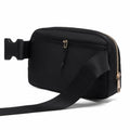Gitus Personalized Fanny Pack Crossbody Bag for Girls Black Letter Patch