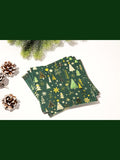 JoyfulArtink 3-Ply Paper Napkins 6.5x6.5in 50 Count Festive Forest Green