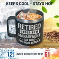 GAUDORA 14oz Stainless Steel Insulated Coffee Mug with Lid - Black Funny