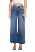 Guaile Womens High Waisted Stretchy Wide Leg Jeans Jean Blue Size 6