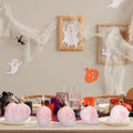 Nuanchu Halloween Skull Candles 6 Pack Large Light Pink Pastel Paraffin Wax