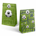 Outego Soccer Party Favor Bags with Stickers 24 Count Green Paper Soccer