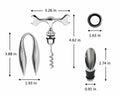 Lutong 3-in-1 T Bar Spanner Corkscrew Wine Opener Set Chrome Zinc 1 Count