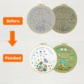 Tophywin 4 Pack Embroidery Kit Floral DIY with Hoop Threads Tools Good times