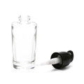 Furnido 4 Pack 30ml Clear Glass Round Essence Lotion Bottles with Pump