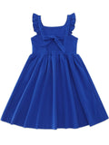 ALLIFly Girls Tie Back Sundress Back to School Blue Size 6
