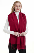 Landisun Winter Pashmina Shawl Scarf for Women Cashmere Green Solid