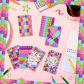 PerKoop Pink Building Block Mini Spiral Notepads 24 Pieces Kids Party Favor