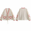MANGMAO Coquette Tie Front Valentine Shirt Khaki Gingham Long Sleeve Size L