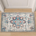 Puremy 2x3 Vintage Boho Entryway Rug Non Slip Low Pile Floral Cream