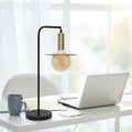 Simple Designs LT1237-BLK 24" Cosmic Glow Orb Table Lamp Black Brass