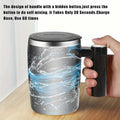 ALARYOD Self Stirring Coffee Mug Stainless Steel Black Automatic Mixing Cup