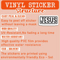 HYKADEUS Jesus The Way Truth Life Christian Bible Verse Stickers 3x1.5 Inch 3Pcs