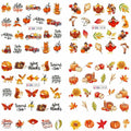 YEFIUO Fall Winter Maple Leaf Pumpkin Nail Art Stickers Water Transfer 12 in 1
