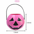 DQFAQYY Pink Pumpkin Bucket 7" Halloween Plastic Candy Bowl 7x7x5.5in